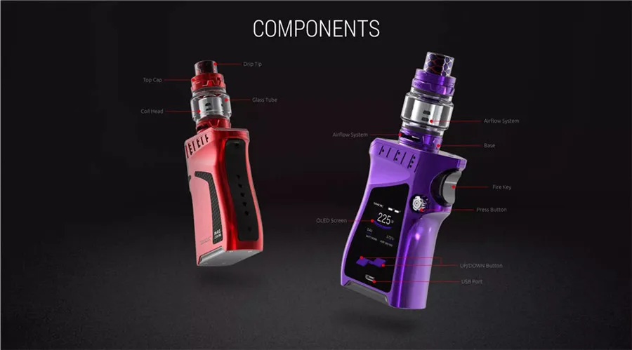 Vape Smok MAG Комплект Elektronik Sigara225W коробка мод испаритель FV12 Prince POD бак катушки сигареты электронная сигарета атомайзер S168