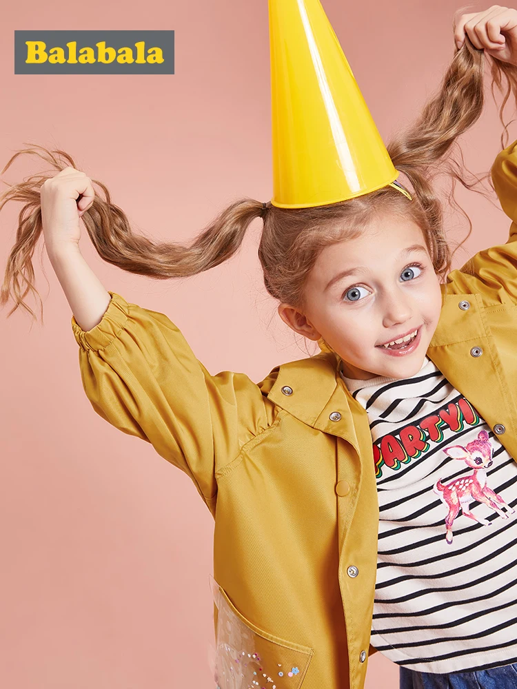 Куртка Balabala детская с капюшоном милая мягкая верхняя одежда для девочек пальто