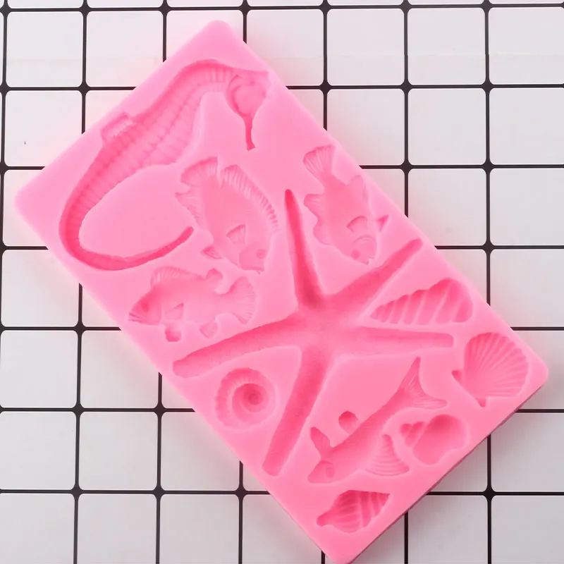 Силиконовая форма для морских животных коньков ракушек звезд конфет глины | Дом и