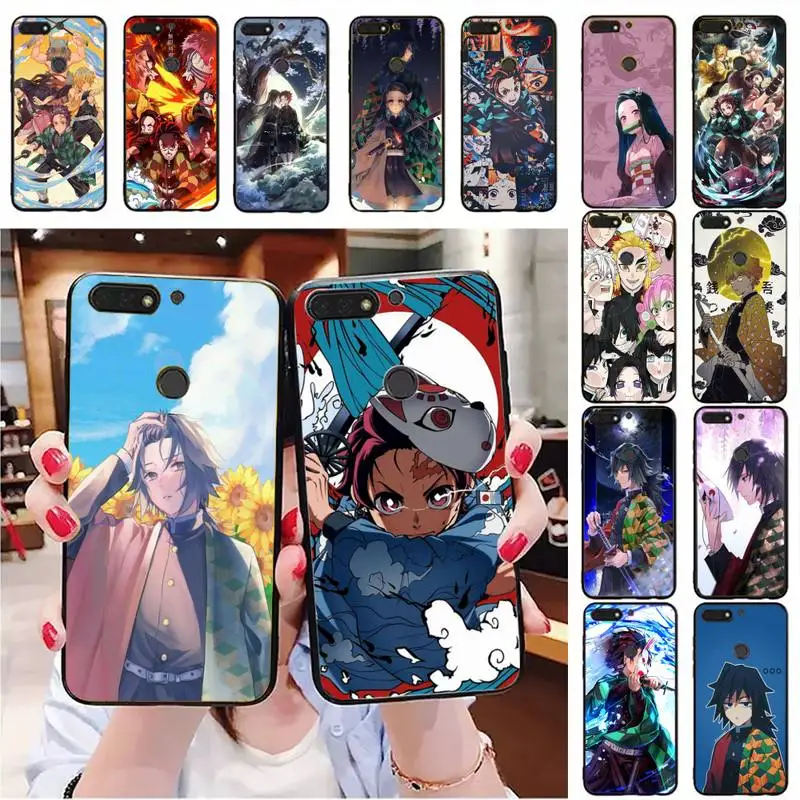 

Demon Slayer Kimetsu no Yaiba cartoon Phone Case For Huawei Honor 7A 8X 9 10 20lite 10i 20i 7C 8C 5A 8A 9X pro Mate 20 lite