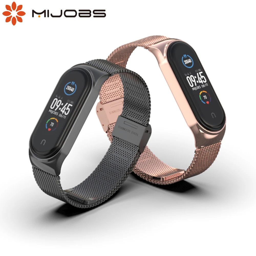 

For Mi Band 3 4 5 Strap Metal Correa Bracelet for Miband 5 Opaska Pulseira Wristband for Xiaomi Xiomi My Bend 4 Global Version