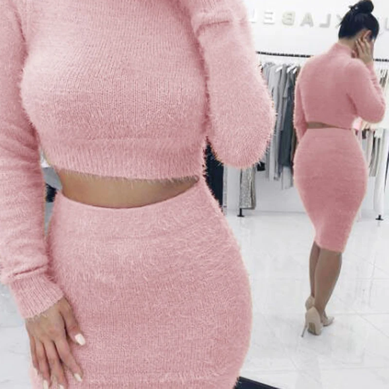 Зимняя мягкая теплая трикотажная водолазка комплект из 2 предметов Повседневный