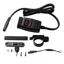 Водонепроницаемый Dual USB QC 3,0 Быстрая зарядка 12V телефонное Зарядное устройство мотоцикла, встроенная в транспортное средство Зарядное устройство с красным переключатель вольтметра