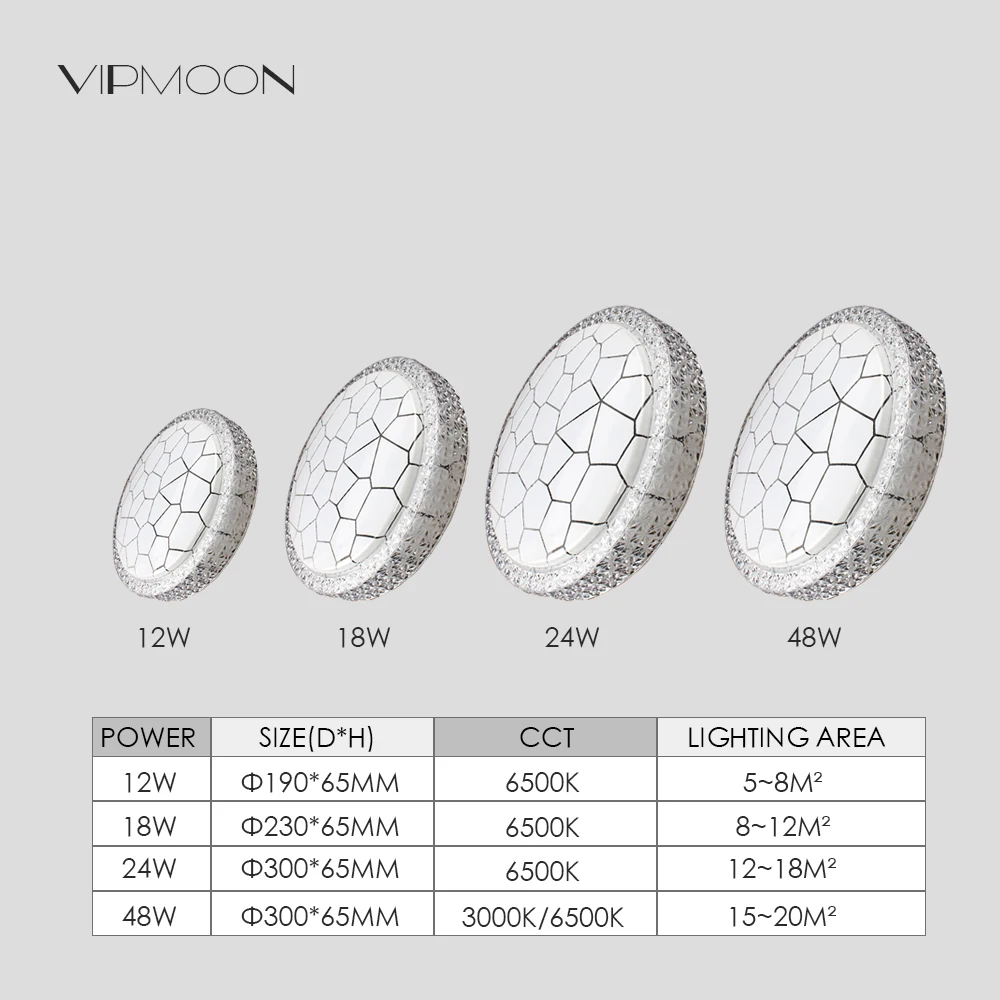 $13.52 Crystal LED Ceiling Lamp Chandelier Living Room Decor 220V With 48W 3 Color Adjustable Panel Lights For Bedroom Kitchen Lighting