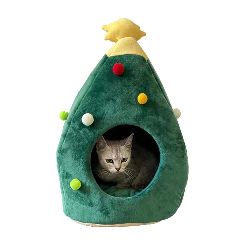 

Tree Hole Crystal Super Soft Warm Pet Nest Bottom Non-slip Oxford Cloth Dog Tent Can Be Washed for Small Medium Cats and Dogs