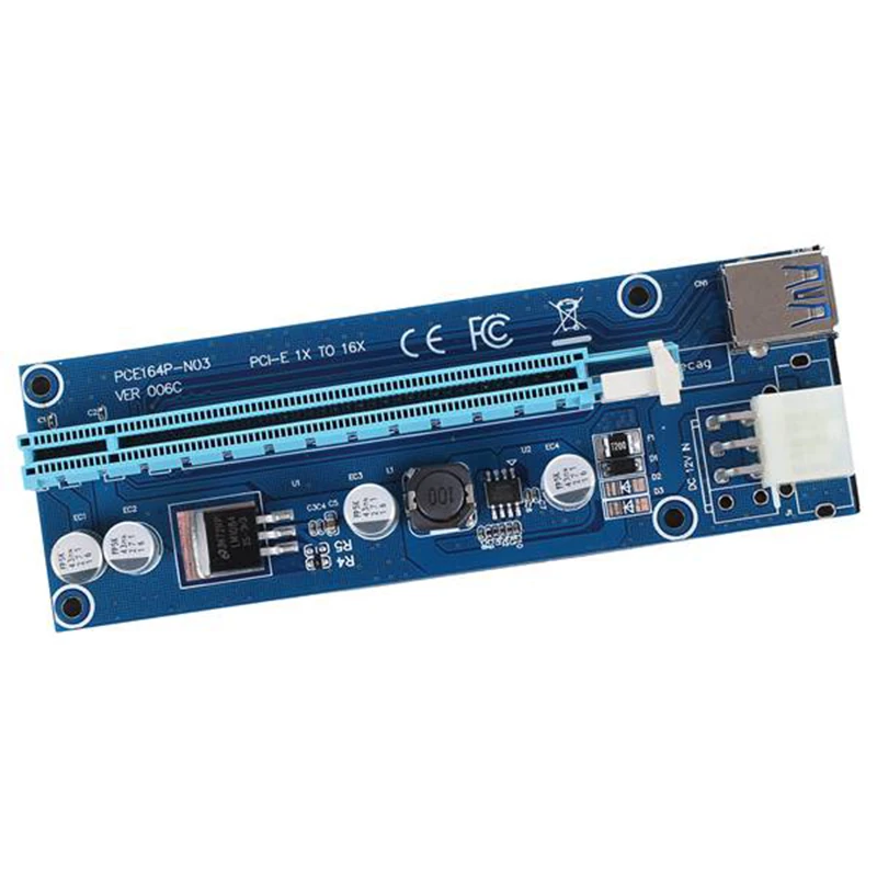 карта расширения pci e pci express 1x до 16x usb 30 6 ш