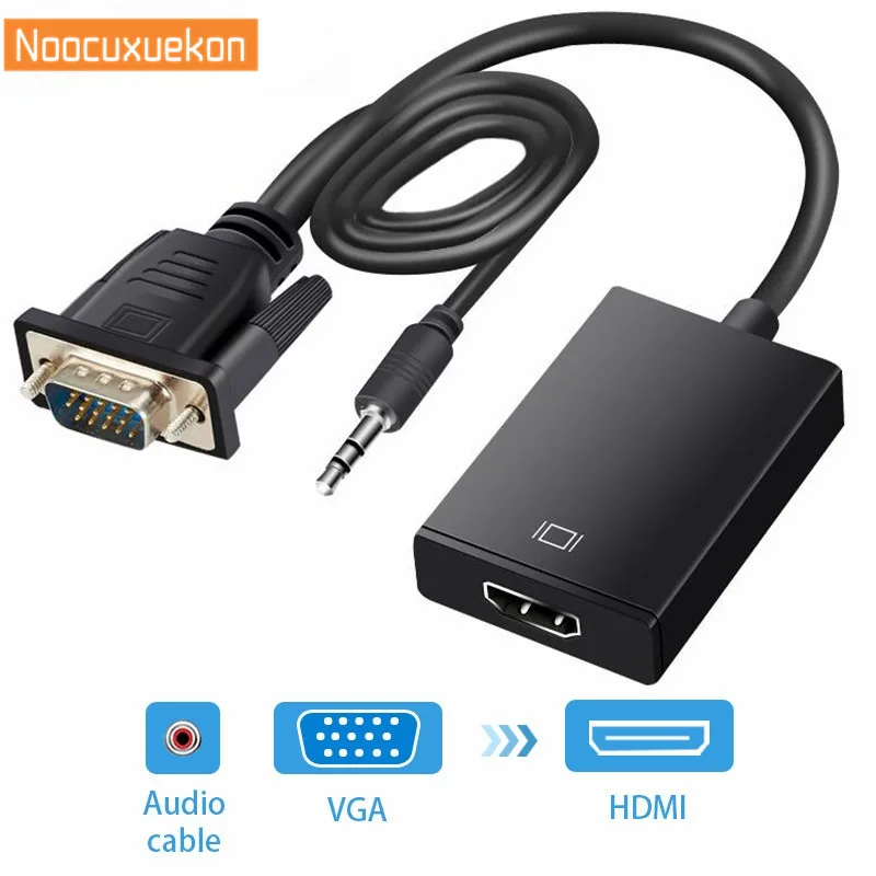VGA Мужской к HDMI Женский конвертер Кабель-адаптер с аудио выходом 1080P VGA HDMI адаптер для ПК ноутбук к HDTV проектор r10