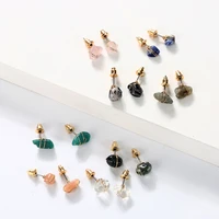 trendy fashion jewelry natural stone mini stud earrings for women