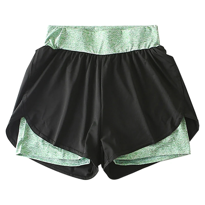 

Women Workout Running 2 In 1 High Waist Shorts Yoga Gym Sport Pants with Liner