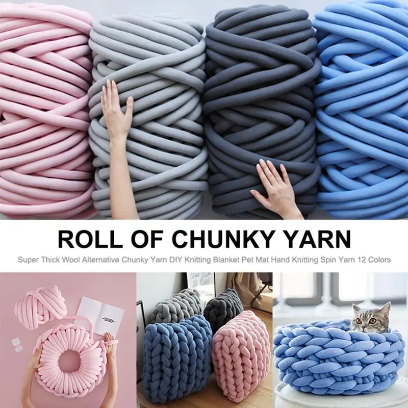 Пряжа для вязания крючком полиэстер толстые нити теплое короткое одеяло шарф