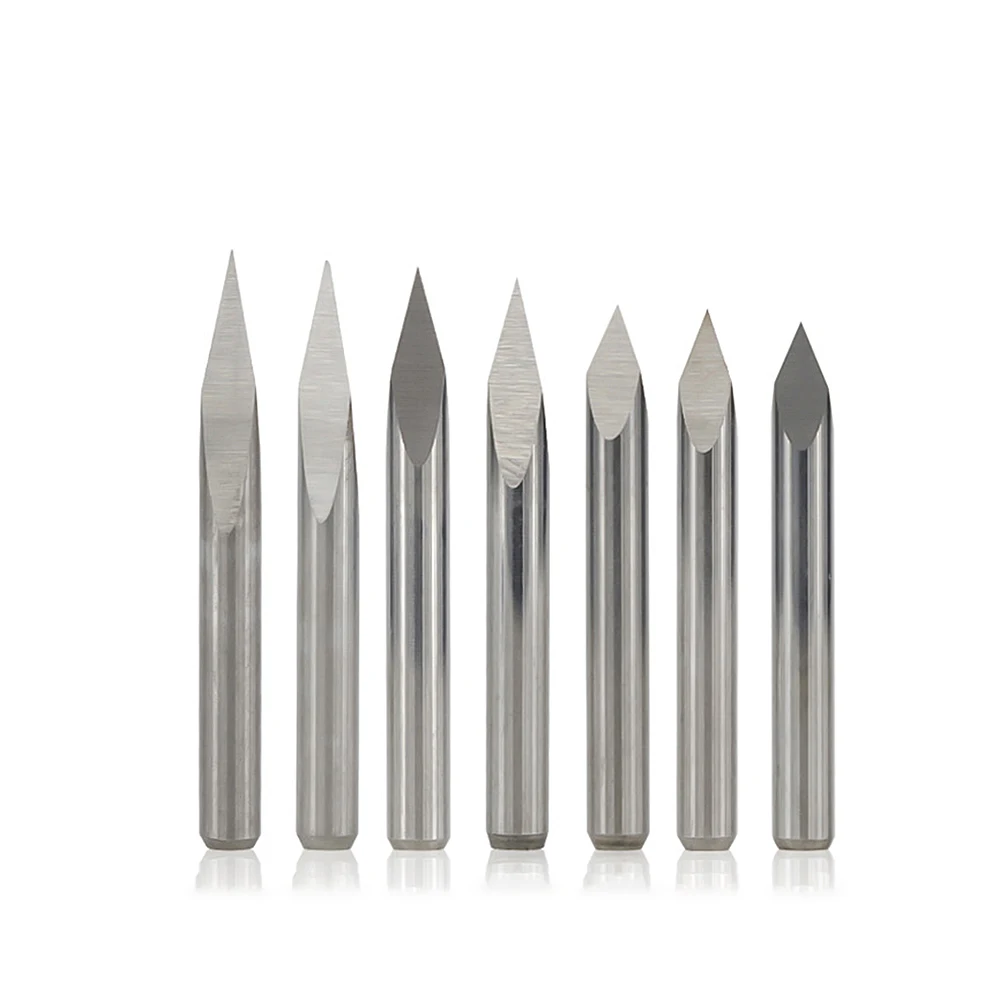 

3.175MM Flat Milling Cutter 3 Edge Tungsten Steel Milling Cutter Relief Taper Sharp Knife CNC Computer Engraving Machine Tool