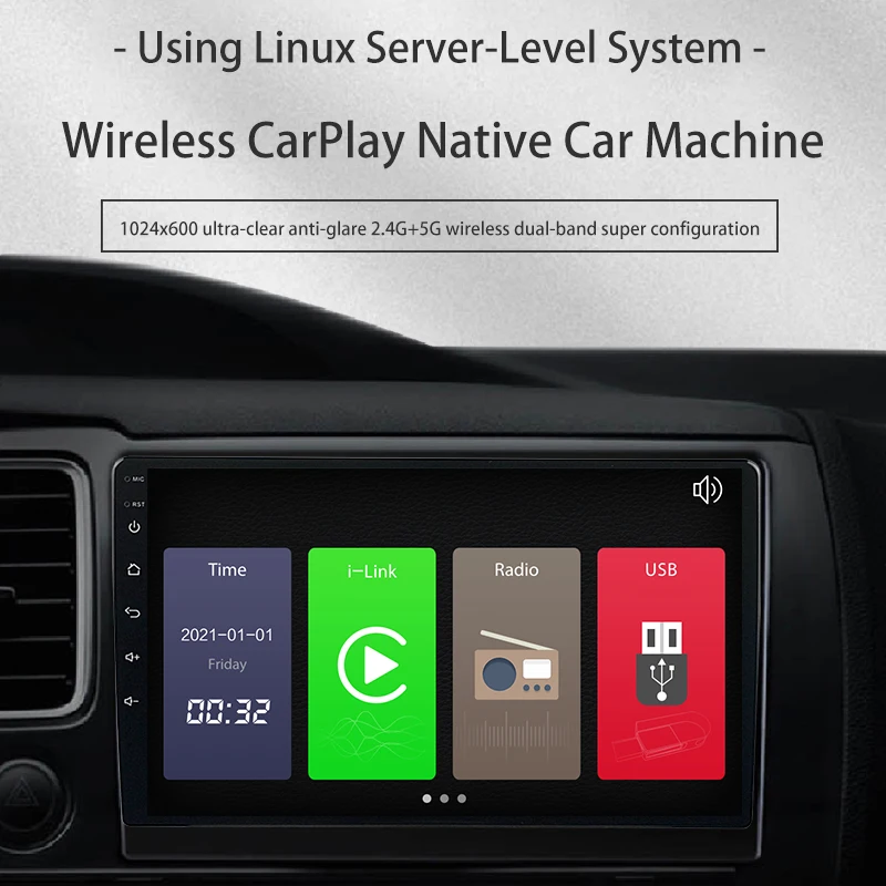 Система Linux Беспроводная Carplay Android Auto 10 &quotIPS MP5 экран 5 8 ГГц TDA7851 DSP музыкальное