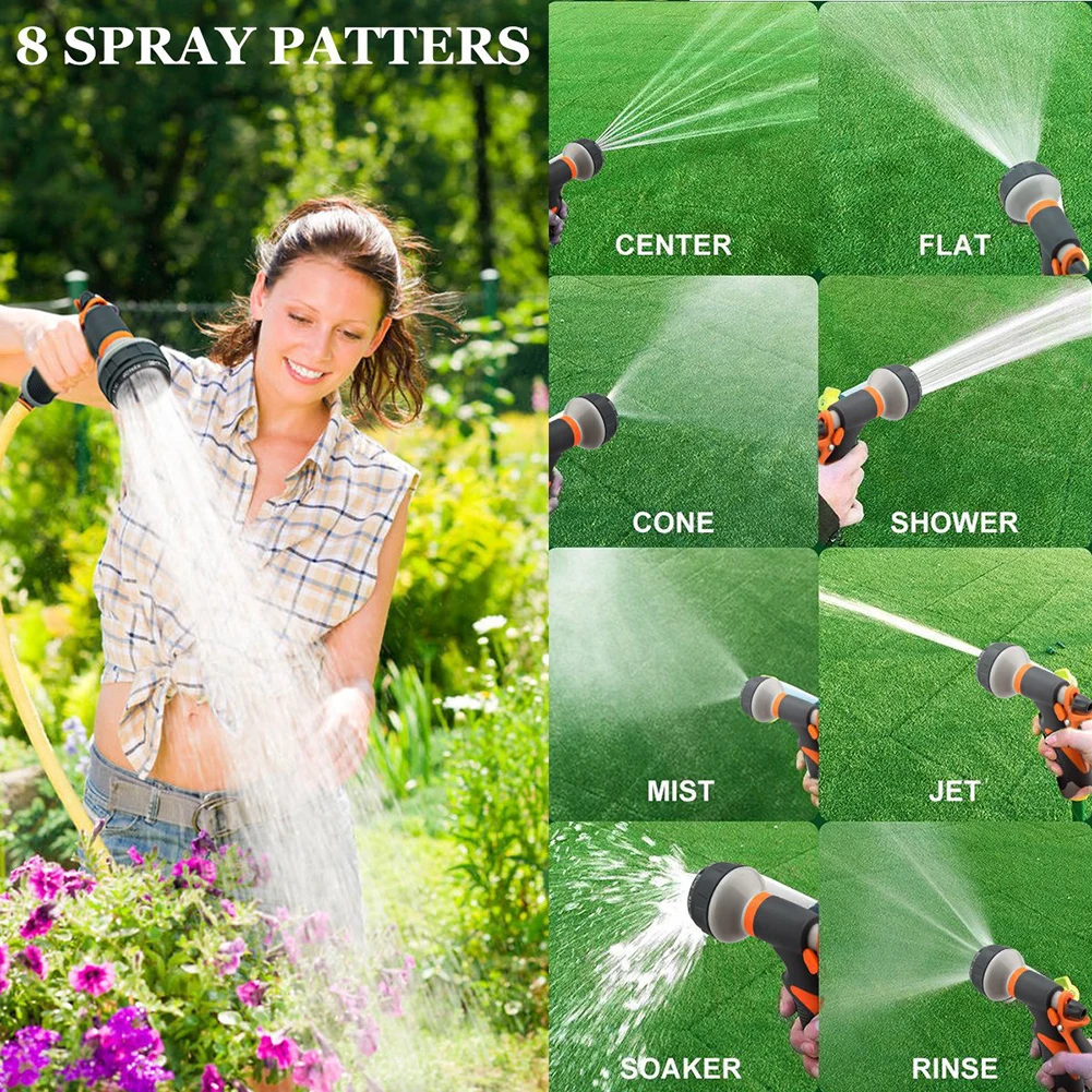 

Профессиональная насадка для садового шланга, 8 регулируемых режимов полива, металлический корпус и ручка, для сада и полива газона
