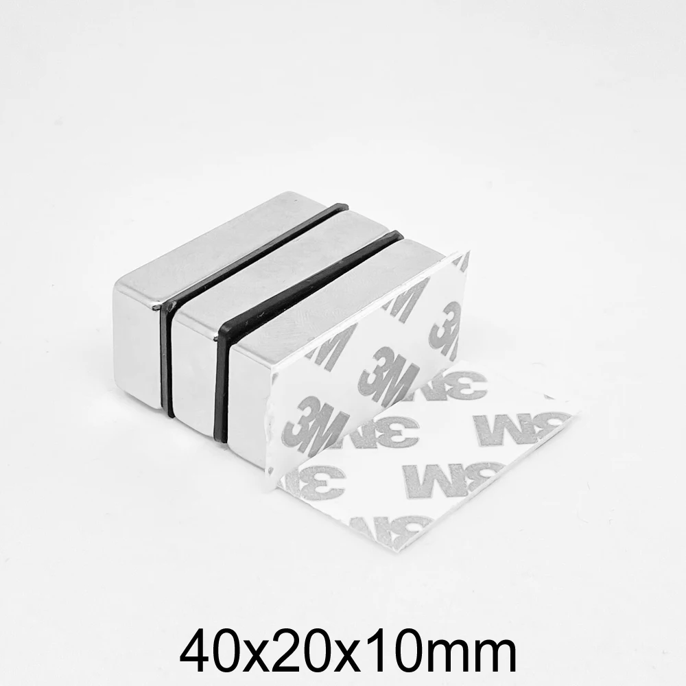 

1/2/3/5 шт. 40x20x10 мм лист мощные магниты с 3 м самоклеящимися 40*20*10 толстые блоки постоянный магнит NdFeB 40x20x10