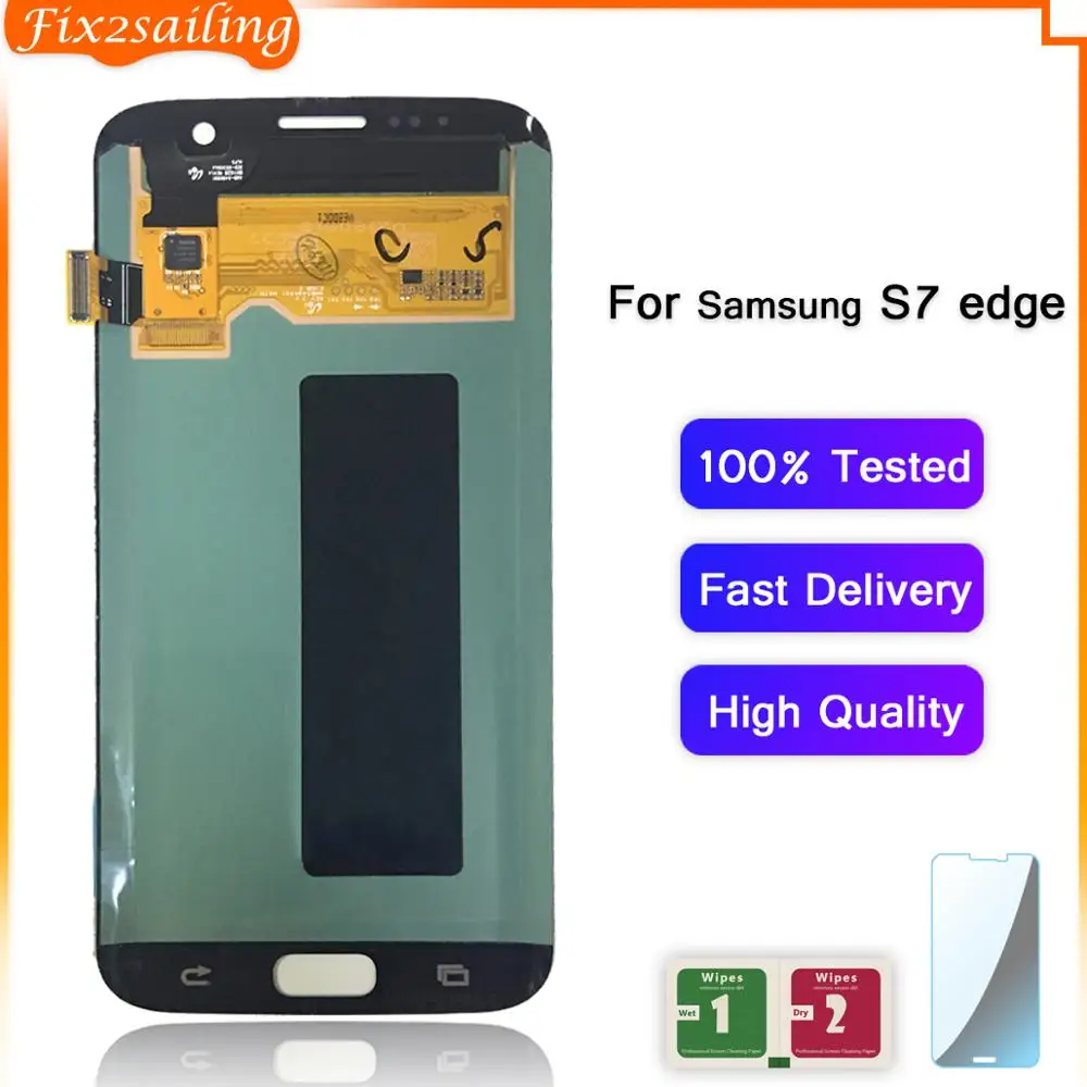 Супер AMOLED LCD 5 'для SAMSUNG GALAXY S7 Edge G935 G935F ЖК-дисплей сенсорный экран дигитайзер для