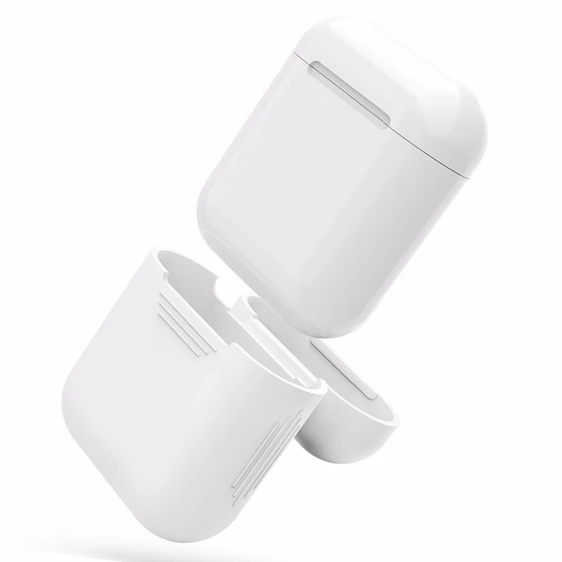 Силиконовый чехол для Apple Airpods разноцветный защитный с защитой от потери