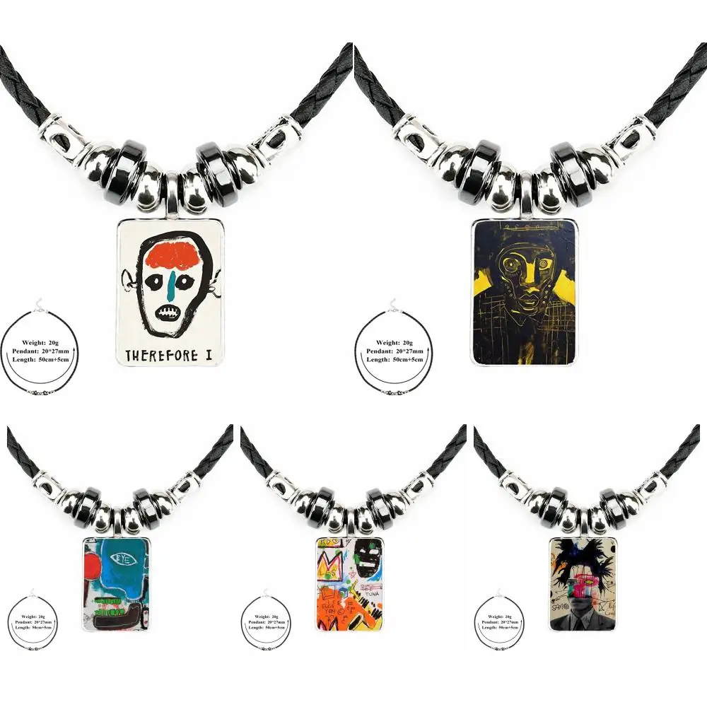 EJ глазурь вечерние унисекс подарок винтажный черный кожаный кулон бисер