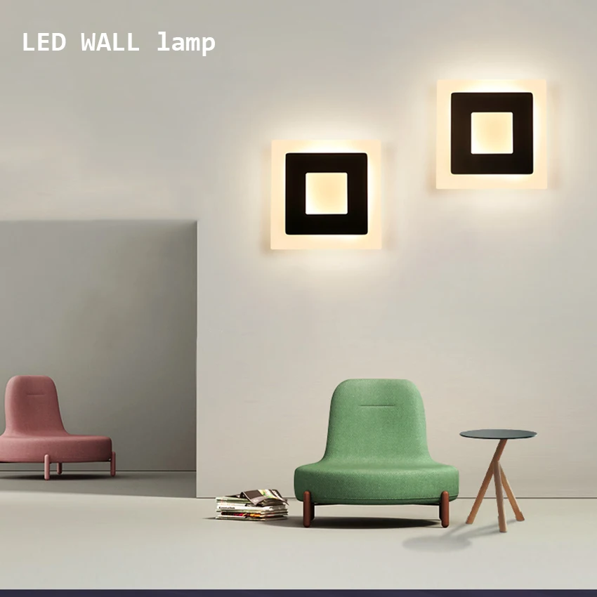 Светодиодная настенная акриловая лампа для дома декоративный светильник лофта