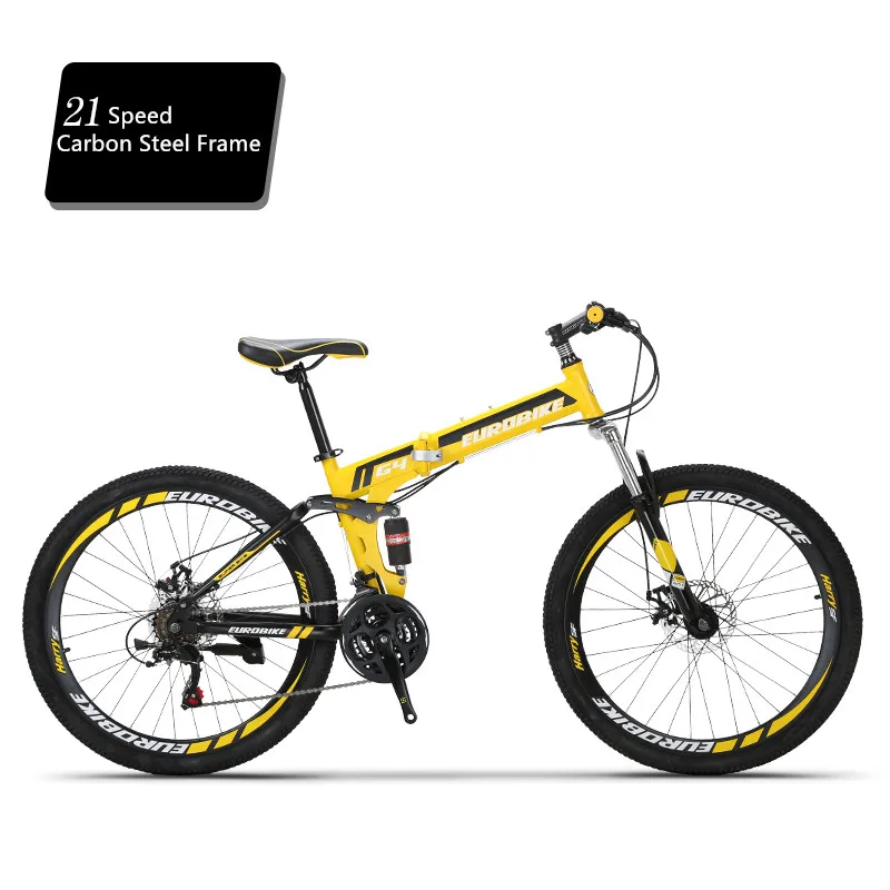 21 Speed A yellow Горный велосипед из углеродистой стали складная рама мягкая-хвост 26 дюймов колеса велосипеда дисковые тормоза 21 27 скорость спорт Bicicleta - Цвет: 21 Speed A yellow
