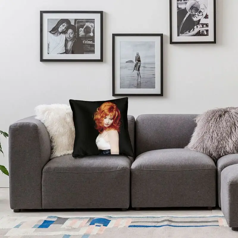 

Beautiful Mylene Farmer Cushion Cover 40x40 Decoration 3D Printing French Singer Throw Pillow Case for Living Room Two Side