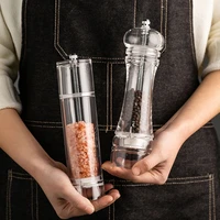 salt pepper grinder spice mill bbq seasoning bottle grinding tools transparent adjustable herb grain grinder kitchen accessories