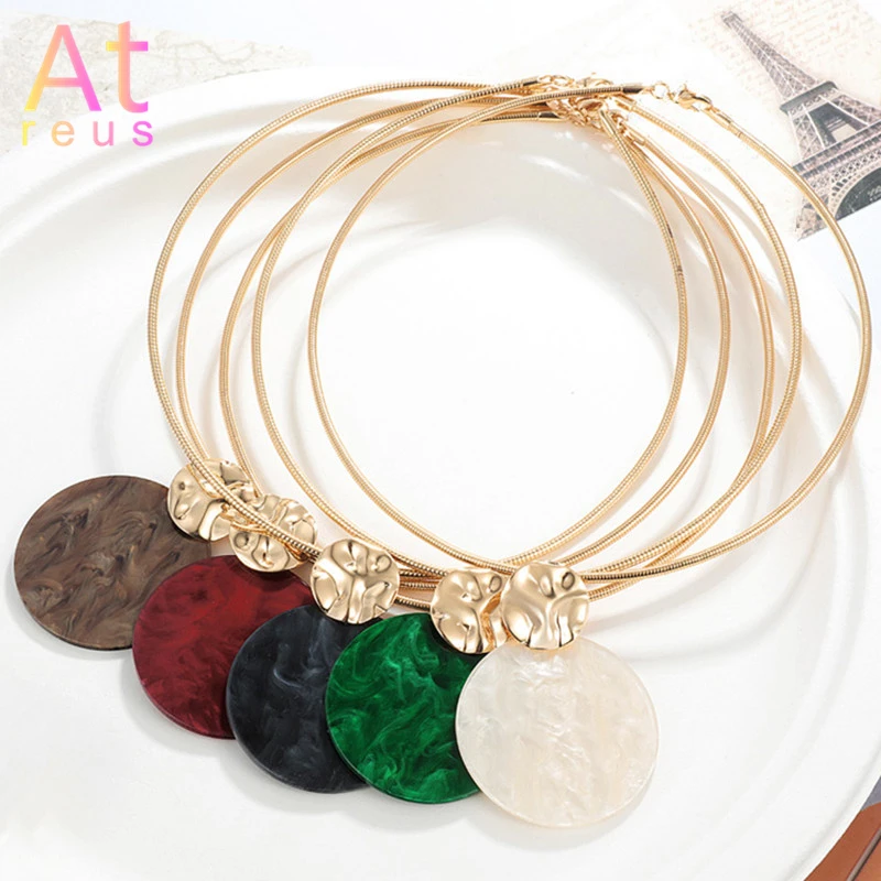 Модные эффектные ожерелья и кулоны уксусная кислота большой круглый воротник