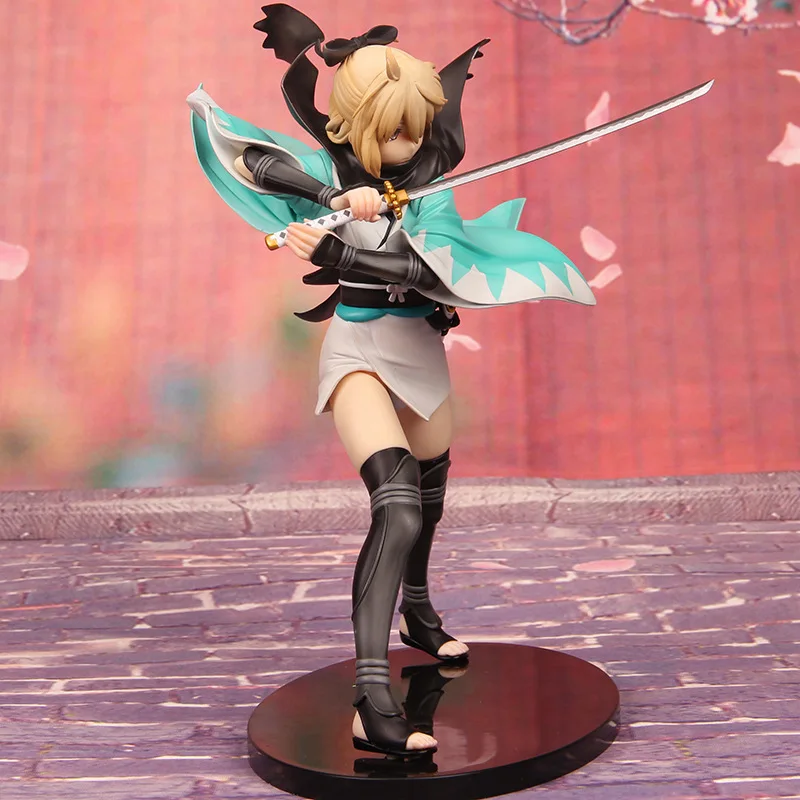 Аниме игра Fate Grand заказ игрушки Фигурки Okita Souji Модель 25 см Вишневый сабель ПВХ