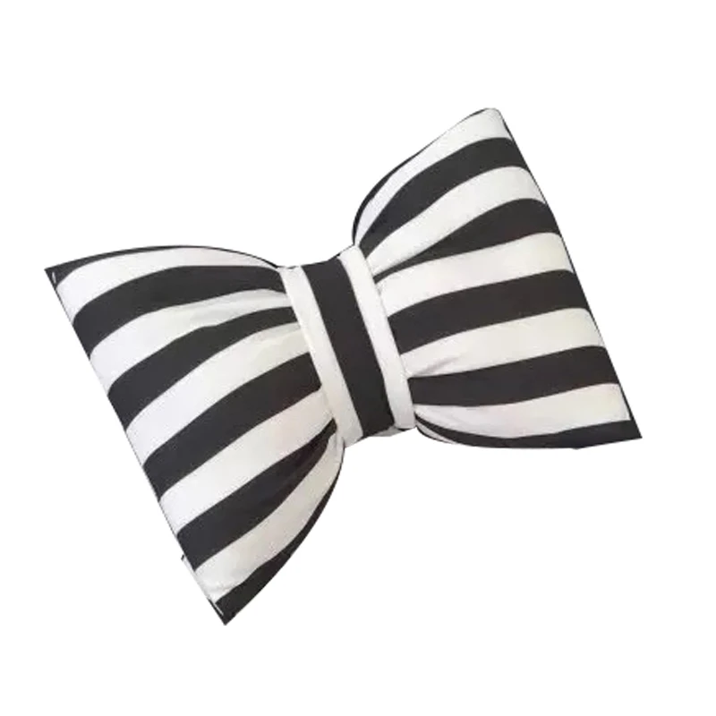 Подушка с бантом в черно-белую полоску фото реквизит милая Корейская для