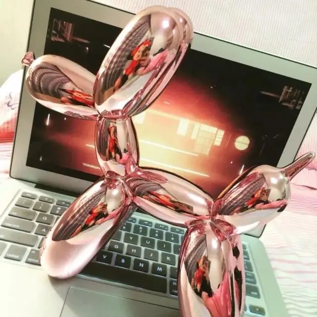 

Pink Metallic Large SIZE Balloon Dog American Pop Art Resin Craft Balloon Dog Figurine Statue Valentine Gift Sculpture