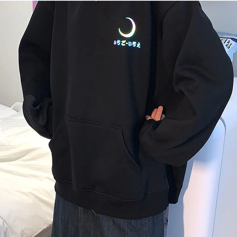 Кавайная аниме Светоотражающая Толстовка в стиле Харадзюку женская одежда
