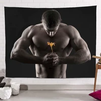 muscular male model poster nude art bodybuilding banners wall hanging workout stickers flag canvas painting wall art gym decor 1
