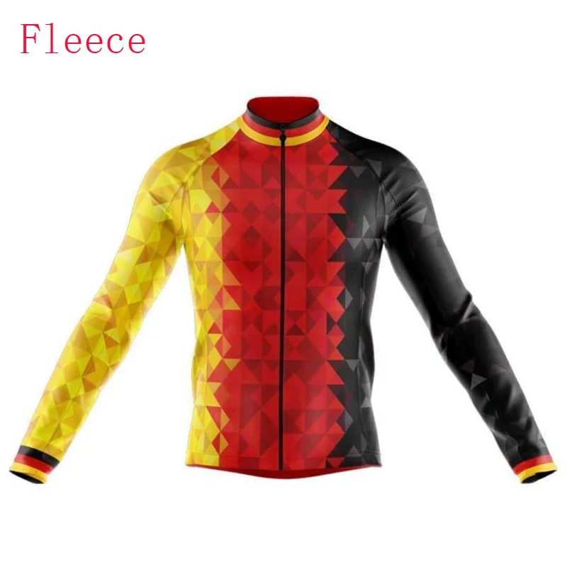 Новая команда Джерси для велоспорта с длинным рукавом Зимняя Теплая Флисовая и
