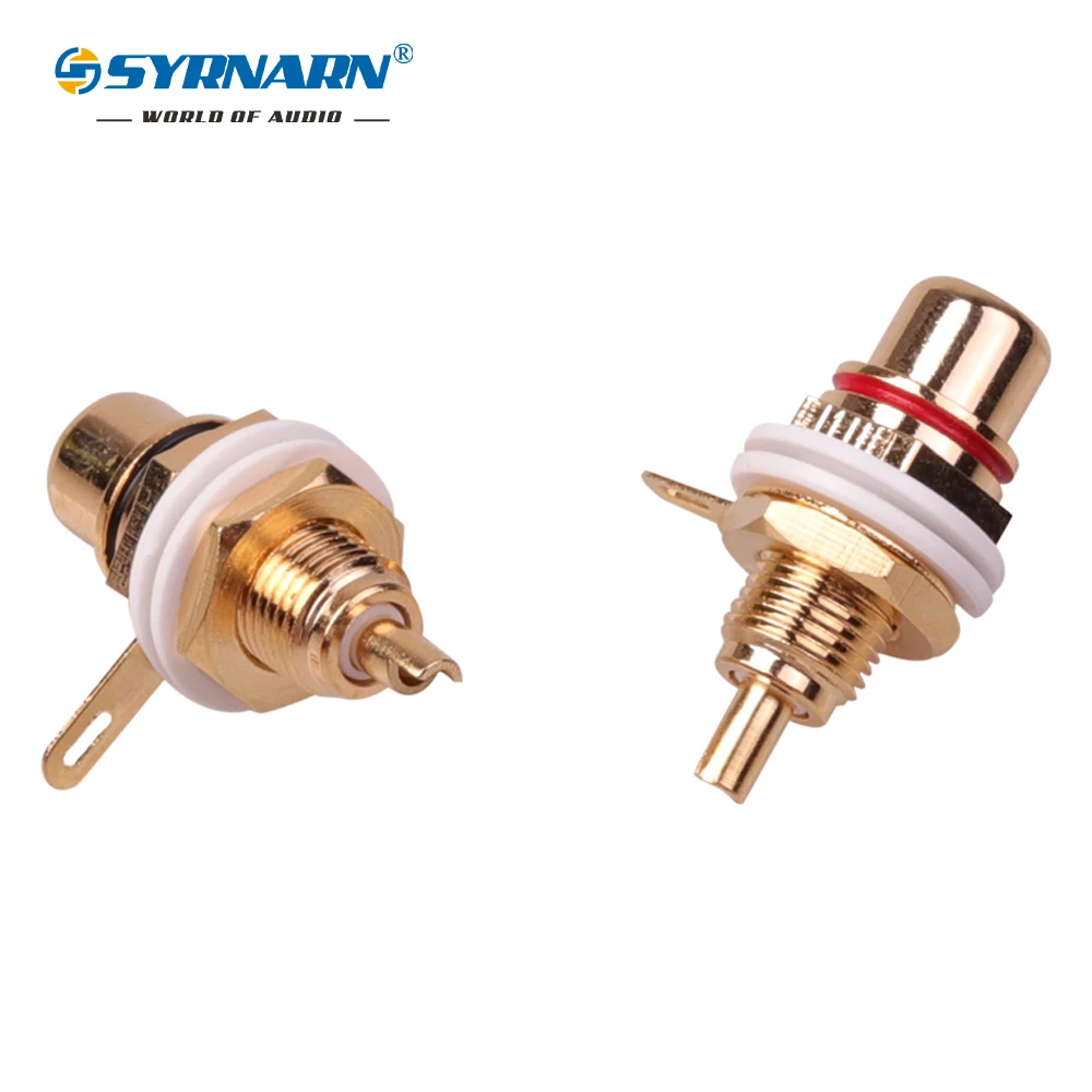 1 пара разъем RCA позолоченный Разъем Панель Крепление Шасси аудио переборка с