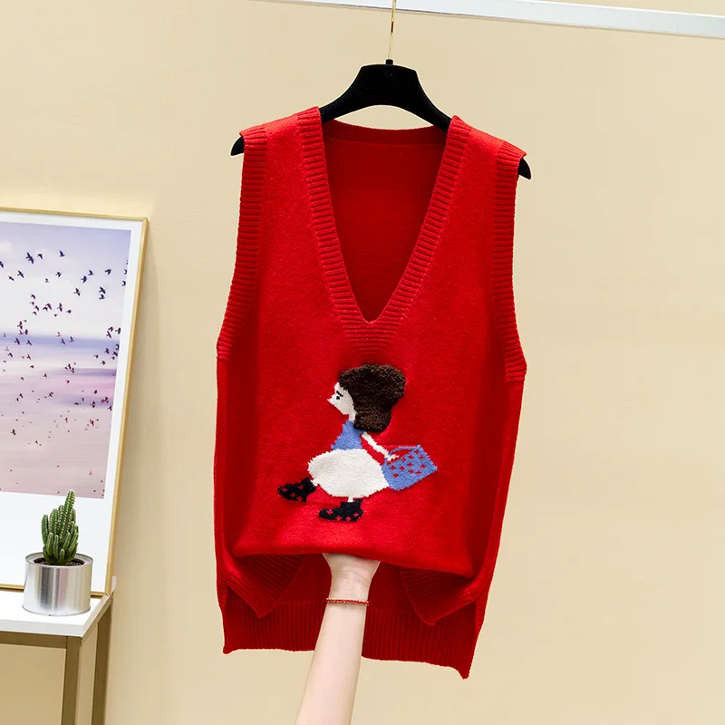 

Chun xia v-neck vests ladies tops 2021 new easing ma3 jia3 knitting wool shawl ladies wear outside joker