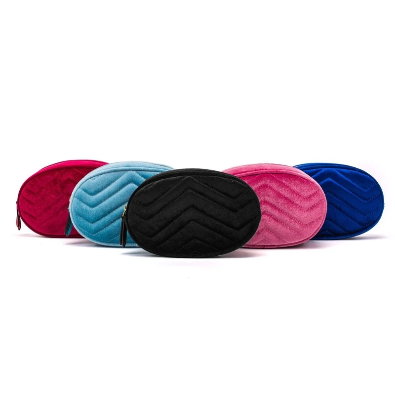 

50LD Waist Fanny Pack Women Leather Velvet Belt Zipper Waist Bag Travel Wallet Beach