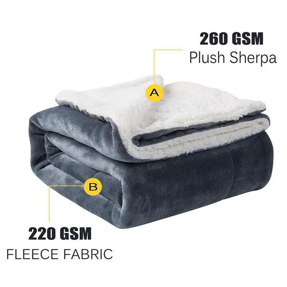 Double Layer Draw Blanket Single Solid Color Flannel Office Sofa Twin Thick Warm | Дом и сад