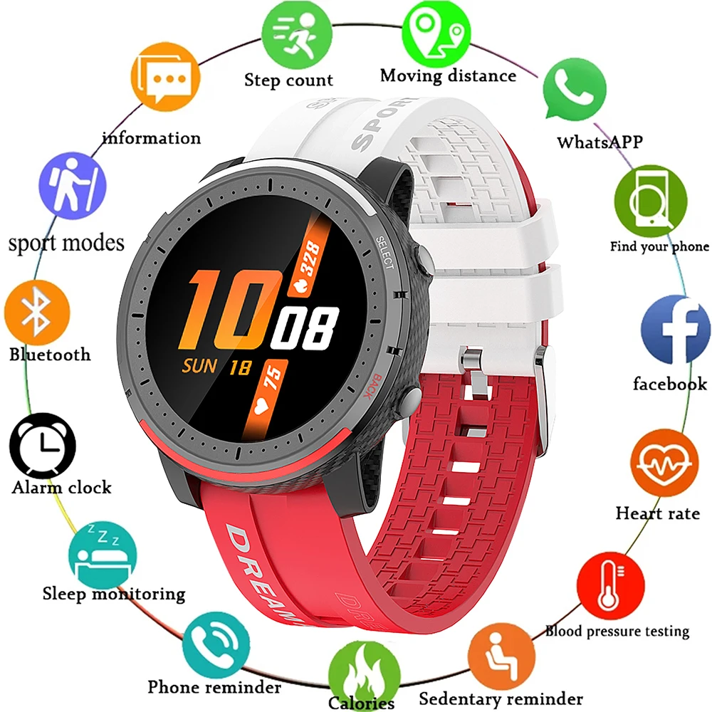 

IP67 Waterproof Smart Watch Men Women Sport Clock Sleep Monitor Smartwatch Music Control Magnetic Charge Double Colors Strap