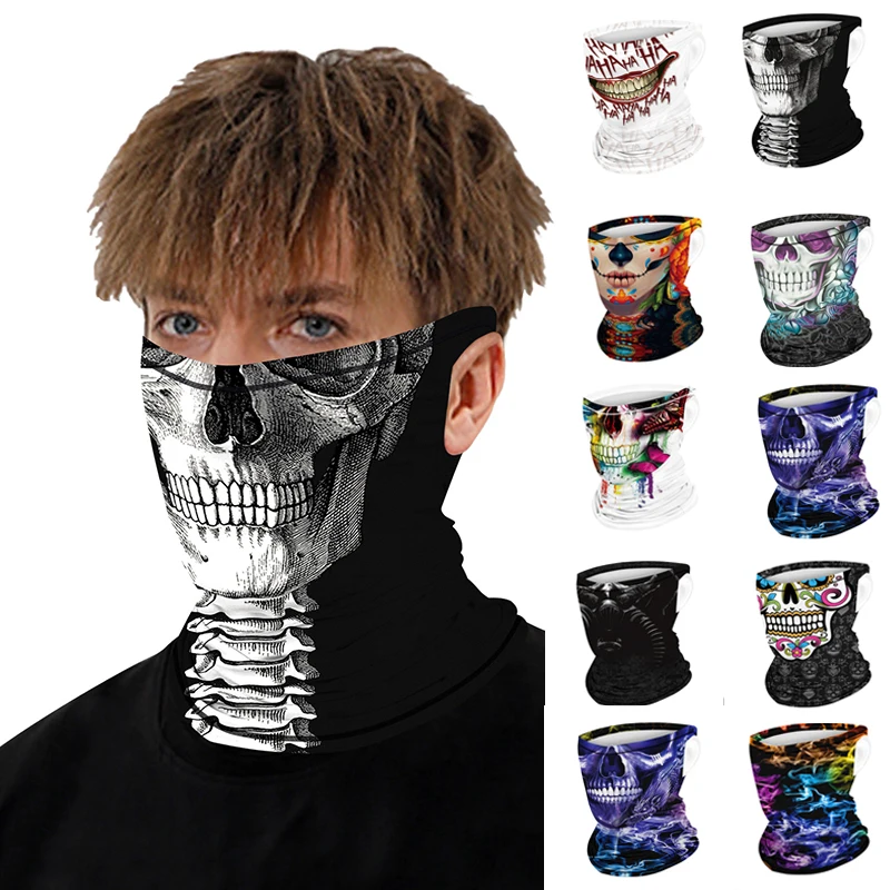

Motorcycle Balaclava Face Mask Shield Skull Ghost Masks Ski Scary MotoAnti-UV Windproof Scarf Bandana