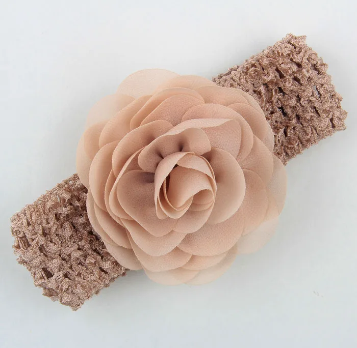 Yundfly Модная вязаная крючком повязка для волос девочек цветочный ободок с розами