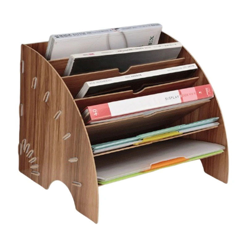 

Fan-Shaped Wooden Desktop File Holder Desk Organizer DIY Document File Cabinet