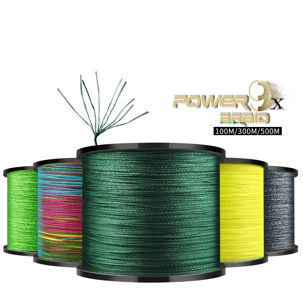 

9 нитей леска 500 м плотная рыболовная леска 20-100LB 5 цветов для ловли карпа провода