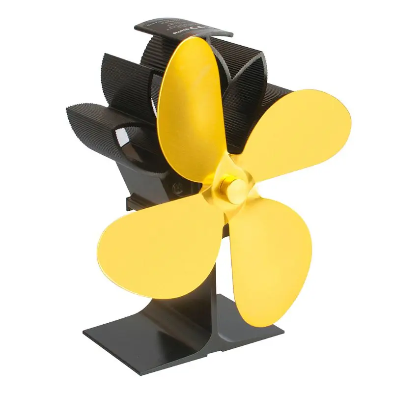 

4 Blades Heat Powered Fireplace Stove Fan Aluminum Silent Eco-Friendly for Wood