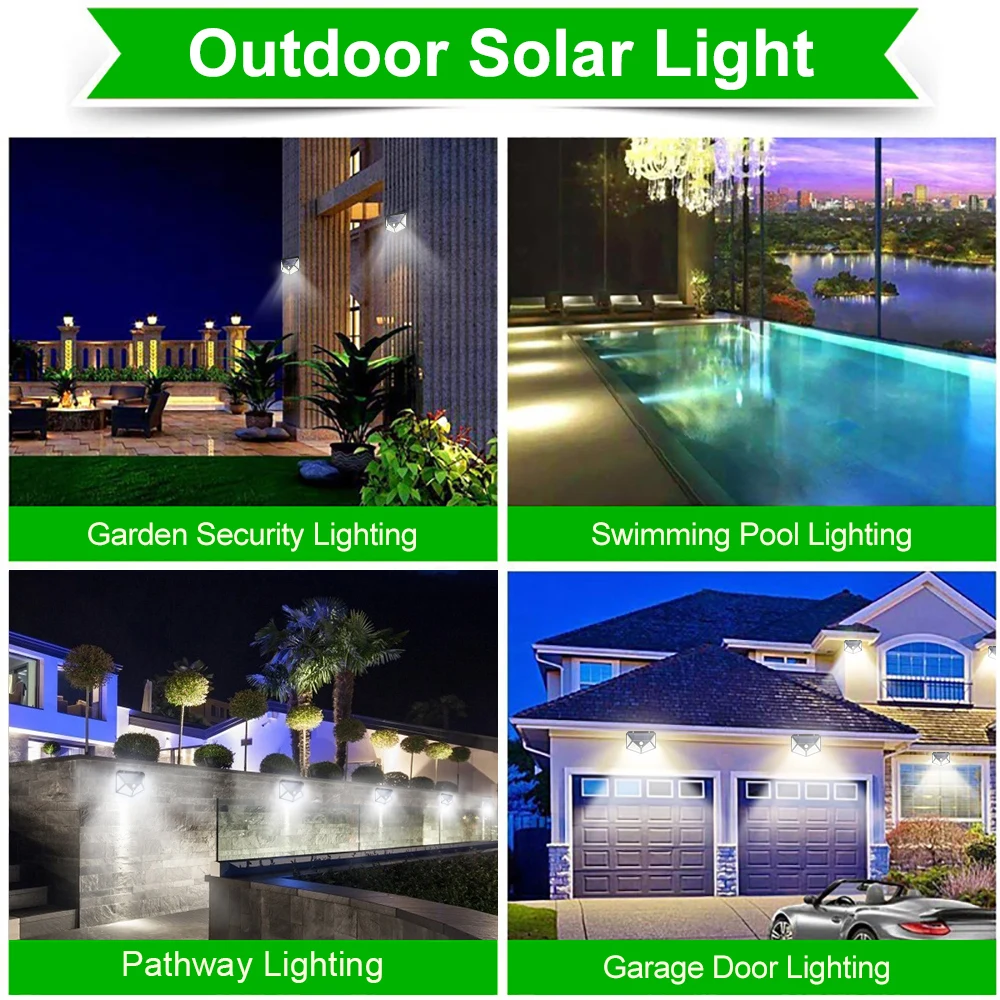 180 100 Solar LED Light Outdoor Solar Lamp with Motion Sensor Light Waterproof Spotlight LED Sunlight Street Lamp for Garden images - 6