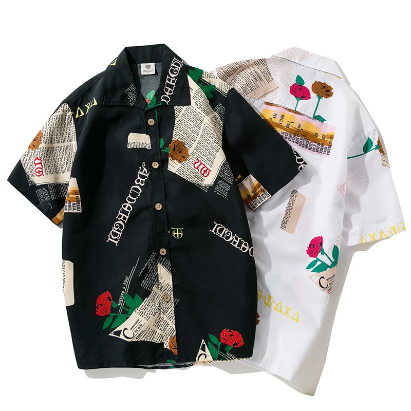 Мужская пляжная рубашка с цветочным принтом размеры до 5XL|Футболки для серфинга и