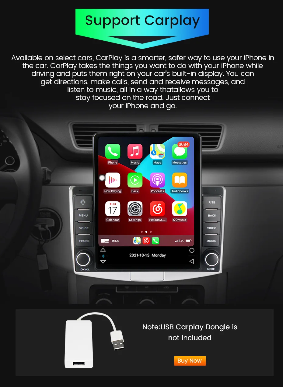 Tesla Style Android Auto 4G Carplay DSP автомобильное радио мультимедийный плеер видеоплеер