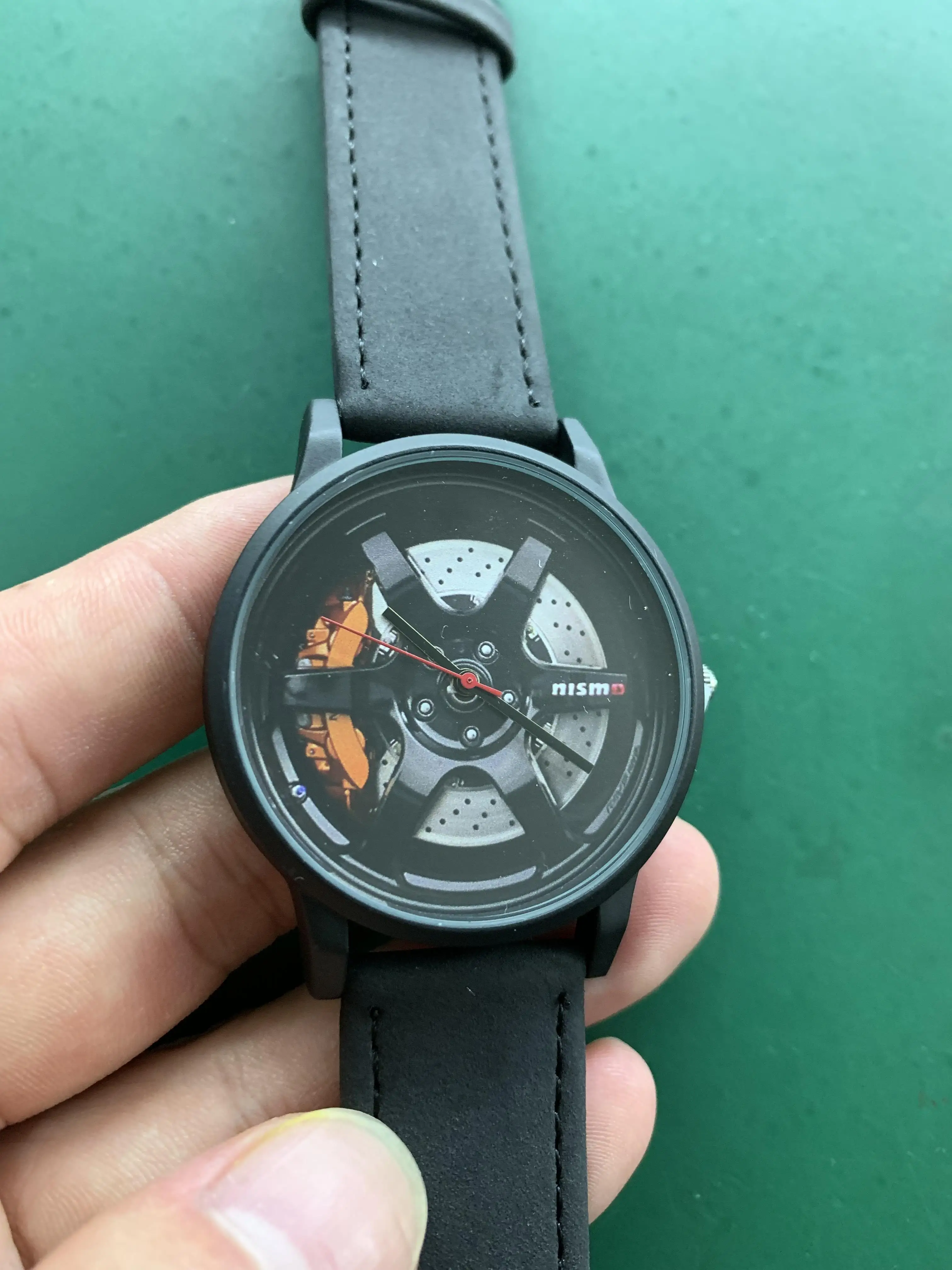 Black Leather BSL996 спортивные автомобильные наручные часы с ободом, изготовленные на заказ, автомобильные наручные часы из нержавеющей стали, изготовленные на заказ, мужские часы с ободом колеса - Цвет: Black Leather
