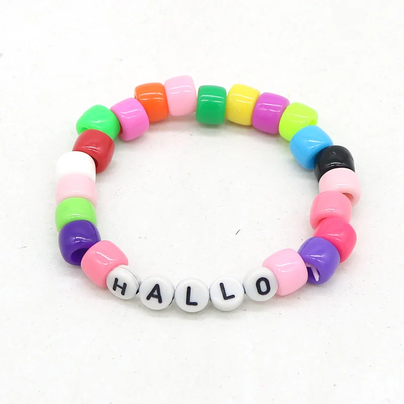 Браслеты с буквами дружбы вставку внутрь эластичного ремешка ручной работы из