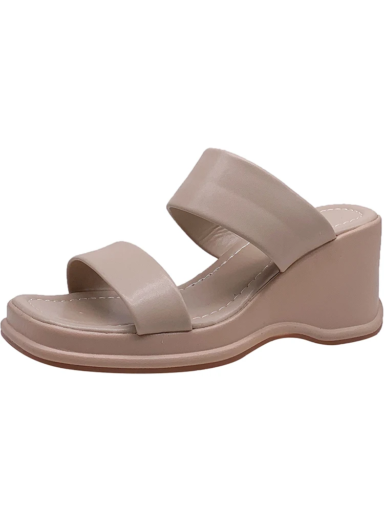

On A Wedge Shoes Ladies' Slippers Luxury Slides Slipers Women Platform Heeled Mules Designer 2021 Flat High Rome Scandals PU