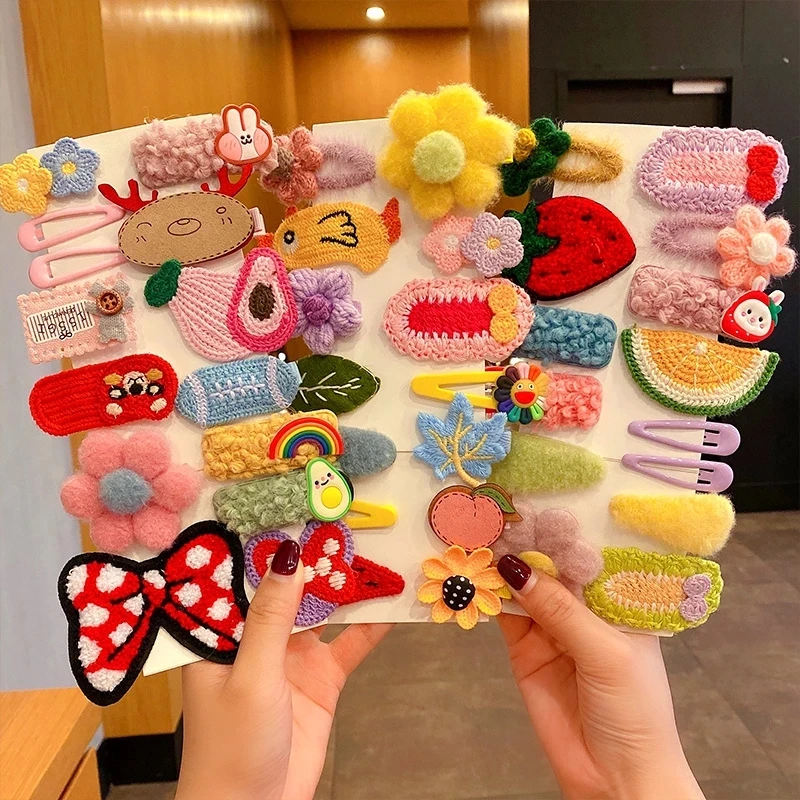 

8PCS/Set New Girls Cute Cartoon Plush Flower Hairpins Children Beautiful Hair Clips Barrettes Hairgrips Fashion Hair Accessories