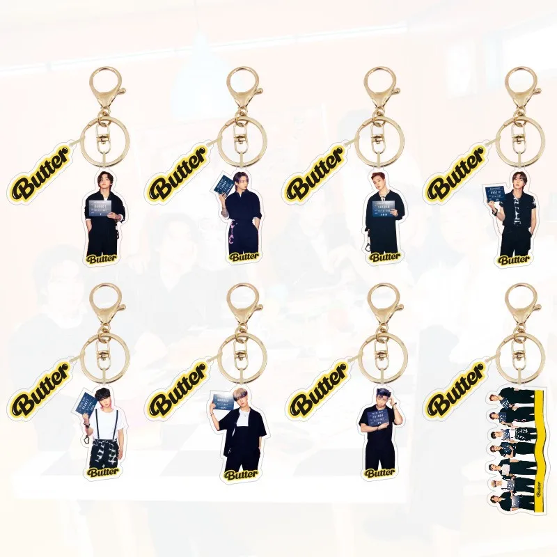 

Оптовая продажа Kpop Idol 2021 Bangtan Boys масло разрешение на танцы акриловый брелок для ключей аксессуары кольцо для ключей милый кулон